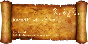 Kacsándi Éva névjegykártya